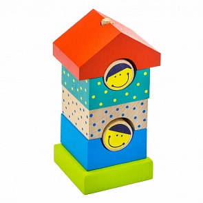 Деревянная пирамидка – Домик, 7 деталей (Alatoys, ПДМ02)