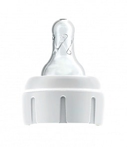 Соска силиконовая с крышкой-держателем для узких бутылочек, для новорожденных детей (DrBrowns, SN715)