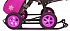 Санки-коляска Snow Galaxy - City-1-1 - Мишка в красной футболке в очках, цвет розовый на больших надувных колесах, сумка, варежки  - миниатюра №12