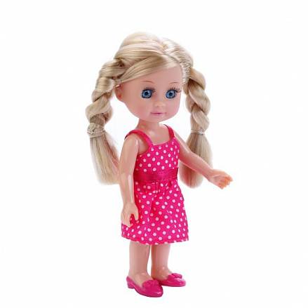 Кукла Карапуз - Машенька, 15 см, розовый горох 