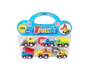 Набор из 6 инерционных мини машинок - Строительная техника (Junfa Toys,  3988-6A)