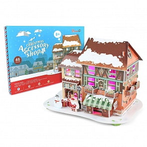 3D-пазл с подсветкой - Рождественский домик 4, 46 деталей (CubicFun, P650h)