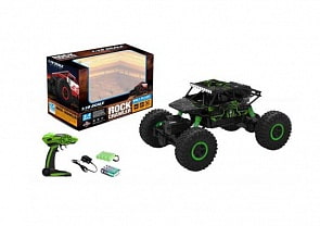 Внедорожник р/у Monster Trucks - Rock Through 4WD на аккумуляторе, масштаб 1:18, зеленый/черный (Junfa Toys, HB-P1803пц)