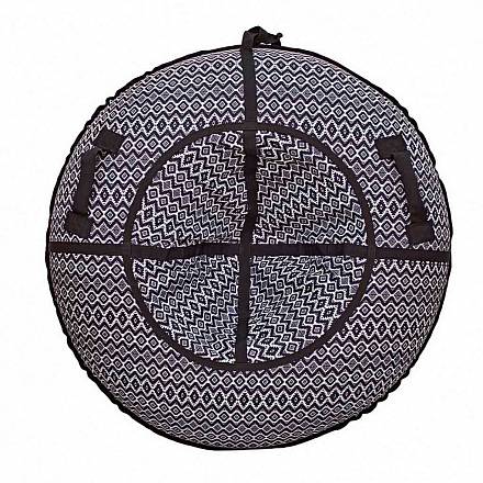 Санки надувные - Тюбинг, скандинавский орнамент черный, диаметр 118 см 