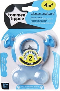 Прорезыватель Closer To Nature - вторая стадия, голубой (Tommee Tippee, 43645242-2)