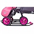 Санки-коляска Snow Galaxy - City-1 - Мишка со звездой, цвет розовый на больших колесах Ева, сумка, варежки  - миниатюра №6