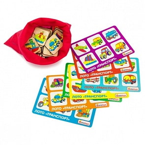 Лото деревянное – Транспорт, с мешочком (Alatoys, ЛТ03)