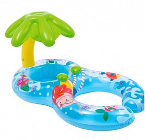 Плот надувной для детей - Пальма, с навесом, 116 х 74 см. (Intex, int56590NP)