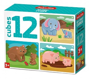 Кубики Мама и малыш из серии Baby Toys, 12 шт. без обклейки (Десятое королевство, 03537ДК)