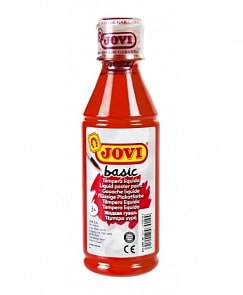 Гуашь школьная, красная 250 мл в пластиковой бутылке (Jovi, 51307)
