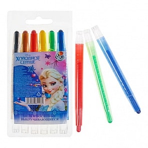 Мелки восковые выкручивающиеся из серии Холодное сердце, 6 цветов (Centrum, 85226)