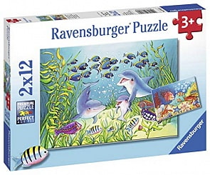 Пазл - На дне моря, 2 пазла по 12 деталей (Ravensburger, 07625)