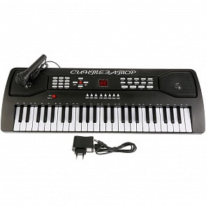 Синтезатор 220 v, на батарейках, со светом, микрофоном и 49 клавишами (B1549997)
