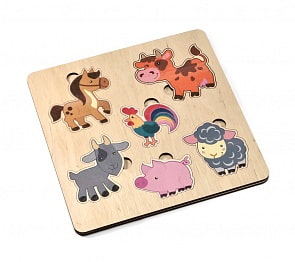Игра развивающая деревянная - Домашние животные (Десятое королевство, 00763ДК)