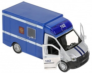 Машина металлическая свет-звук Газель Next Полиция, 15 см., инерционная (Технопарк, NEXTREAN-15SL-POL)