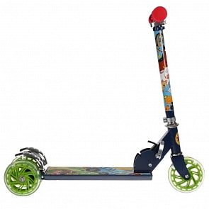 Самокат 3 колесный складной - Синий трактор, 50% алюминий, колеса ПВХ 120, светящиеся, ABEC-5 (Next, ST-ALU-2RW-BTR)