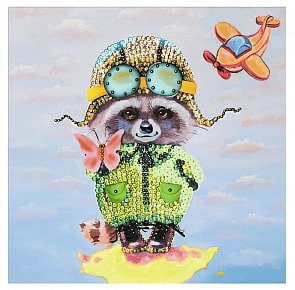 Мозаика из пайеток на холсте - Енот (Волшебная мастерская, МХ-25)