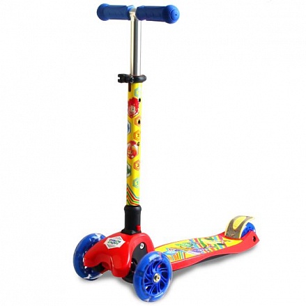 Детский 3-х колесный самокат - Фиксики, управление наклоном 