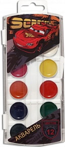 Акварель 12 цветов Disney Тачки (Росмэн, 22668ros)
