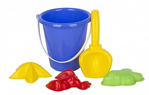 Детский песочный набор: ведро мини, 3 формы для песка, совок (Совтехстром, У469)