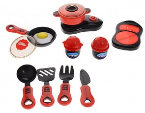 Набор посуды для кухни с продуктами, в наборе 14 предметов, серия «Помогаю Маме» (Abtoys, PT-00329)