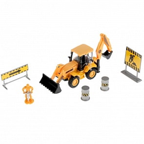 Набор ™Технопарк – Инерционный металлический экскаватор-погрузчик 15 см с аксессуарами (Технопарк, SB-17-79WBsim)