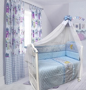 Комплект в кроватку – Соня, 6 предметов, голубой (Bombus, BOM_1262)