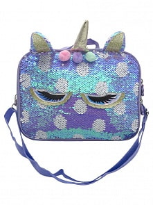 Сумка-ланчбокс с пайетками - Bright Dreams Единорог, фиолетовая (МихиМихи, MM08871)