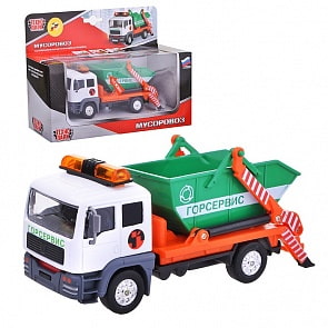 Мусоровоз инерционный металлический, свет, звук (Технопарк, CT-1223D)