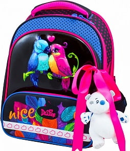 Ранец - DeLune 9-114 с мешком для обуви, жестким пеналом, мягкой игрушкой - мишкой и ленточкой (Winner, 9-114)