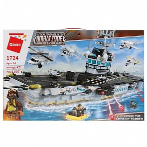 Конструктор - Корабль с техникой и фигурками, 1007 деталей (Enlighten Brick, BRICK1724)