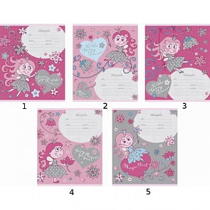 Ученическая тетрадь "Маленькая фея" в клетку, серебро, 12 листов (Полиграфика, 35253)