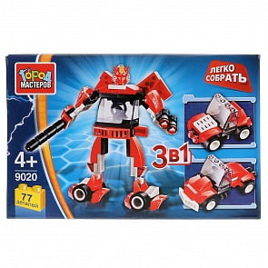 Конструктор Город Мастеров – Легко собрать. Робот 3 в 1, 77 деталей (Город Мастеров, JS-9020-Rsim)