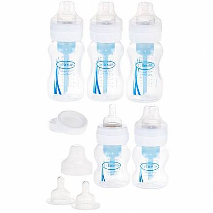 Набор для новорождённого из 5 бутылочек с широким горлышком 