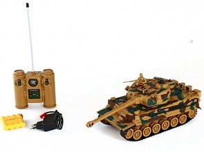 Танк на радиоуправлении 1:24 Tiger Германия, с аккумулятором (Пламенный мотор, 87553)