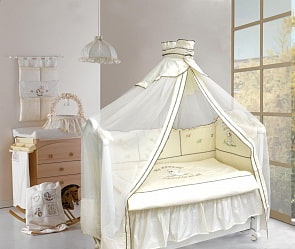 Комплект в кроватку – Тедди Бир, 8 предметов, бежевый (Bombus, BOM_1283)