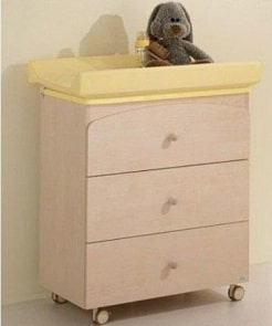 Комод с пеленальным матрасиком и ванночкой, беленный (Mibb, 827167)