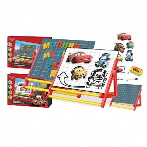 Двусторонняя магнитная доска «Дисней. Тачки» с русскими буквами (Играем вместе, HM1126A-Rcsim)