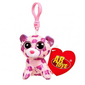 Мягкая игрушка - Леопард пурпурный на брелоке, 8 см (ABtoys, M0016)