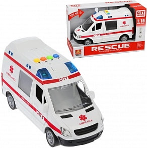 Скорая помощь, инерционная, свет и звук (Shantou, WY590A)