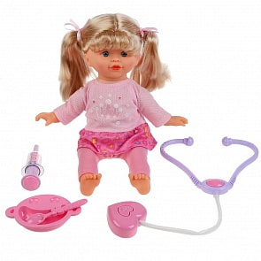 Интерактивная кукла – Лера с аксессуарами, музыка Шаинский, 5 функций, 10 песен из м/ф, 36 см (Карапуз, 68073-20-RU)