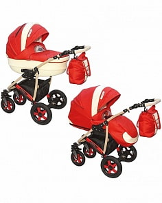 Детская коляска Camarelo Carmela 2 в 1, красно-бежевая (Camarelo, CR_01)