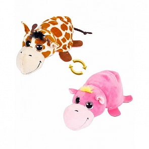 Мягкая игрушка - Перевертыши - Жираф/Бегемотик, 16 см (Abtoys, M5004)