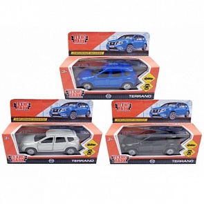 Машина металлическая инерционная Nissan Terrano 12 см., открываются двери, несколько цветов, Технопарк, SB-17-47-NT(N)-WB