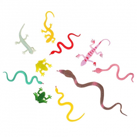 Фигурки пластизоль из серии Рассказы о животных - Змея, змейки, лягушки, ящерицы  