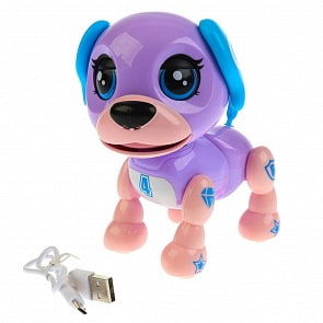 Собака на аккумуляторе, озвученная, русский чип, usb зарядка, разные цвета (1903B085) (ассортимент)