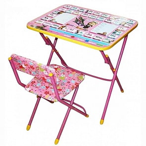 Набор детской мебели - Азбука 3 из серии Маша и Медведь, цвет розовый (Ника, КУ1/3sim)