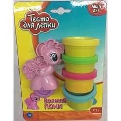 Тесто для лепки – Пони, 4 цвета (Multiart, B1516544-PONIsim) - миниатюра