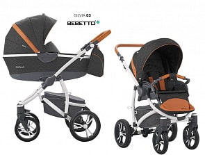 Детская коляска Silvia 2 в 1, шасси белая/bia 03 (Bebetto, WB154_03)