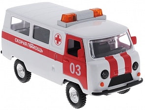 Машина УАЗ-452 Скорая помощь, свет, звук (Технопарк, CT12-427-1)